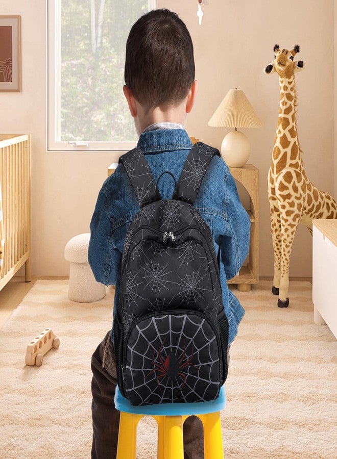 JIANYA حقيبة ظهر JIANYA للأطفال الصغار، حقيبة ظهر لرياض الأطفال للمدرسة Mochilas Escolares Para Ninos للأعمار من 5 إلى 8 سنوات، 38.1 سم عنكبوت أسود - Image 4